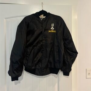 Vintage Black Looney Tunes Bomber Jacket